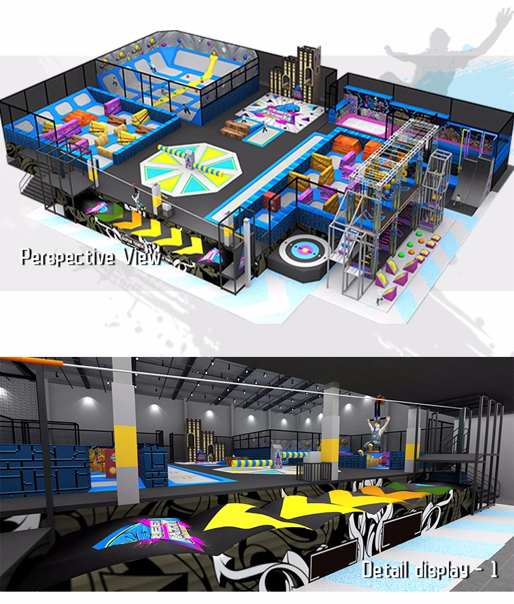 1000sqm Indoor Sports Adults Fun Park Commercial Trampoline Park