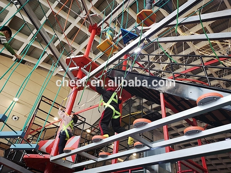 Customized Indoor High Rope Adventure Park Equipment Challenging Adventure Ropes Course for Kids and Adults Climbing Playground