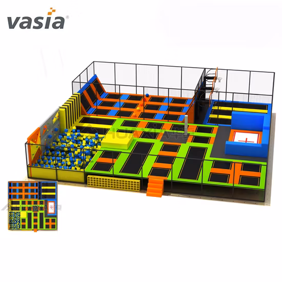 Parc de trampoline d'intérieur de lit élastique adapté aux besoins du client par grand site de zone de ciel d'intérieur