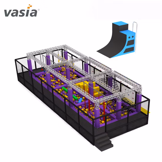 2023 Factory Commercial Rectangle Indoor Park Trampoline Park & ​​Ninja Warrior Course