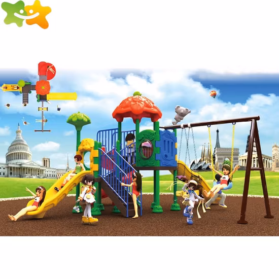 Glissière d'équipement de terrain de jeu extérieur en plastique public pour enfants A01